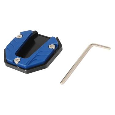 Imagem de BYYINGSUS Extensor universal para scooter para motocicleta, suporte lateral para pé, placa de suporte, base ampliada antiderrapante (titânio) (azul)