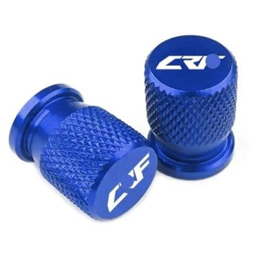 Imagem de Tampas de haste de válvula de pneu de roda de veículo CNC Dirt Bike Acessórios compatíveis com CRF 150 250 450 CRF150 R/F CR450 CRF230F CRF250 (azul)