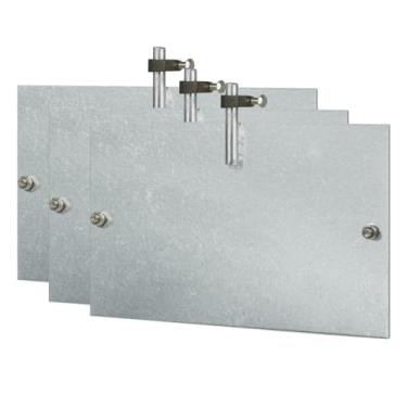 Imagem de Placa de aterramento de aço, HDG, com conector de enterro direto 5/8 listado pela UL, 40.6 cm x 25.4 cm x 1/10.2 cm para proteção contra raios do sistema de haste de aterramento (3 peças 40.6 cm x