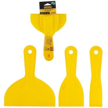 Imagem de Espatula de plastico para pintura amarelo pro com 3 pecas 1½/3/6'' 18c