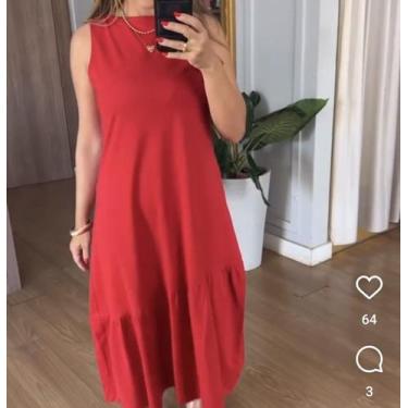 Imagem de Vestido Midi Cavado Evase Com Barrado Franzido Estiloso Verão - N Clot