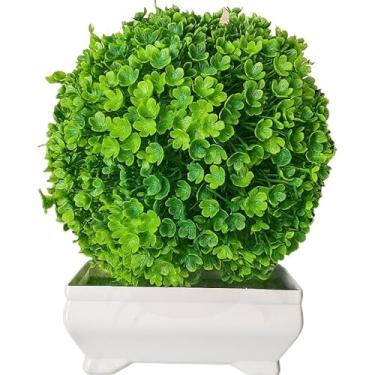 Imagem de Bonsai Artificial de Pinheiro, Planta Decorativa Realista para Escritório, Mesa e Sala(HARMONIA VASO RETANGULAR)