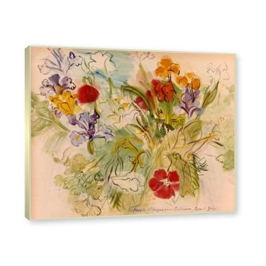 Imagem de Moldura de champanhe. Impressões Raoul Dufy, (Flores do Arizona), pôster de viagem vintage, arte impressionista, imagem de arte de parede em tela para decoração de casa. 40 x 48 cm - 15,7 x 18,9 pol