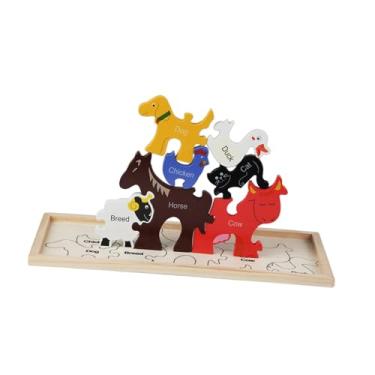 Imagem de Dynwave Quebra-cabeças de desenho animado 3D, conjunto de brinquedos de quebra-cabeça, ótimo presente, artesanato, brinquedo educacional interativo, brinquedo, Animais de Fazenda