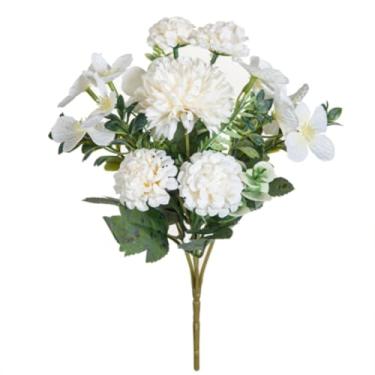 Imagem de peça de flores artificiais de seda, hortênsia, crisântemo, lindo buquê de noiva para casamento, decoração de quarto, jardim festivo ao ar livre (1 peça/cor 1)