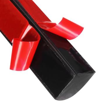 Imagem de HARFINGTON Acabamento de parede de molde redondo flexível 1,8 cm x 2,2 cm x 50,8 cm Tira de acabamento moldada com borda de borracha dobrável para canto piso de teto banheiro bancada, preta