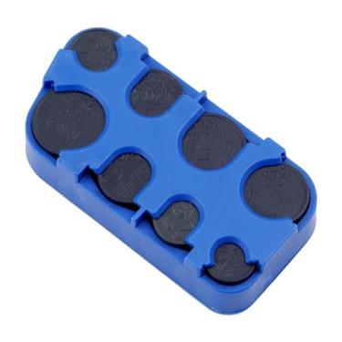 Imagem de Baoblaze Porta-moedas, separador de moedas colecionável com vários compartimentos internos, organizador de caixa de armazenamento compacta para suprimentos de, Azul