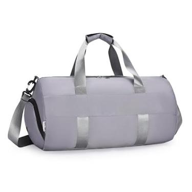 Imagem de Bolsa Mala Maternidade Grande Capacidade À Prova D' Água Academia Viagem Fitness Esportiva(Cinza)