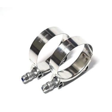 Imagem de LTI Faixa de trabalho 55 mm-63 mm Braçadeiras de parafuso T de alta qualidade PSI Premium 304 aço inoxidável Turbo Intercooler Mangueira para mangueira ID de 5.1 cm (pacote com 2)