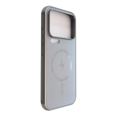 Imagem de FWYANZH Capa magnética para Xiaomi 17 Pro Max/17 Pro/17, capa fina de borda de dissipação de calor fosco rígido PC antiqueda, cinza, 17 Pro