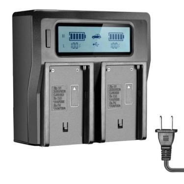 Imagem de Carregador Duplo Bateria Sony NP-F550 F750 F950 F970 Bivolt - G.W.V