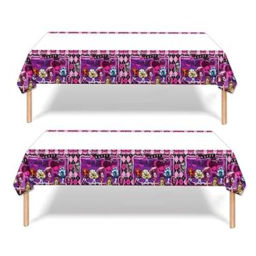 Imagem de DXRZYS 2Pcs Monster School Tablecloth Disposable Tablecover for High School Birthday Party Supplies Decorations f Rectangle Tables 70"X42"