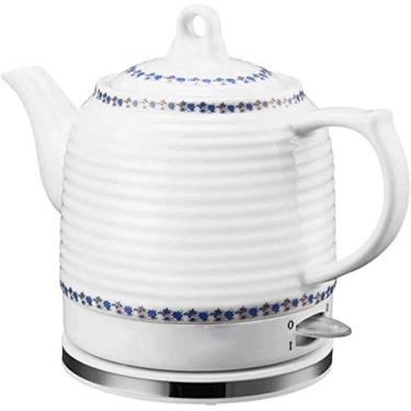 Imagem de Chaleira elétrica e base removível de porcelana proteção contra fervura a seco (simples), ferve água rapidamente para chá, café, sopa, aveia, esperançoso 1,2 L