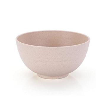 Imagem de WYUYIWH Tigela 1 peça conjunto de louça doméstico reutilizável portátil colher de garfo copo salada tigela de sopa prato cozinha conjunto de utensílios de mesa (cor: bege)