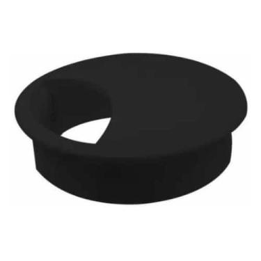 Imagem de Acabamento Passa Fio Mesa Computador Preto 59mm Kit 02 PÃs - ferragens