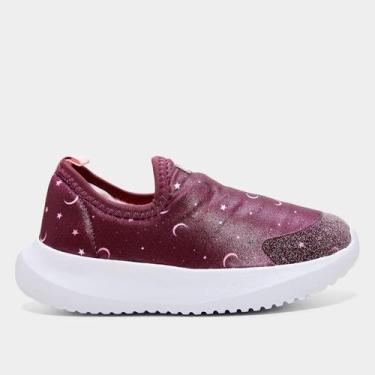 Imagem de Tênis Infantil Bibi Flash Menina, Vinho, Branco, 20