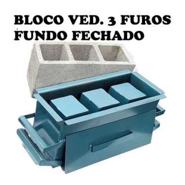 Imagem de Forma para bloco de concreto 14x19x39 fundo fechado - Vibraforma