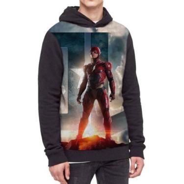 Imagem de Moletom Com Capuz Herói Flash Dc Liga Da Justiça Ref:357 - smoke, Pret