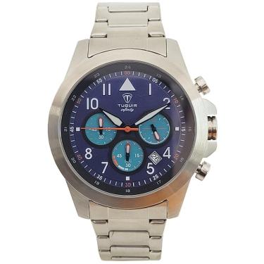 Imagem de Relógio Tuguir Masculino Ref: 6117b Tgi37085 Cronógrafo Aço Prateado