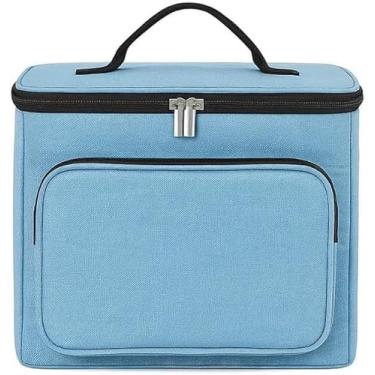 Imagem de Bolsa Térmica Média para Marmita, Lancheira, Academia e Viagem. Lancheira Térmica Média e Portátil com Alça Ajustável. Conservação de Alimentos. (AZUL CLARO)