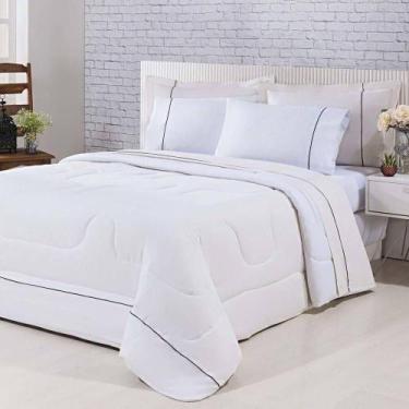 Imagem de Kit Edredom 100% Algodão Percal 150 Fios Dupla Face King + Jogo De Cam