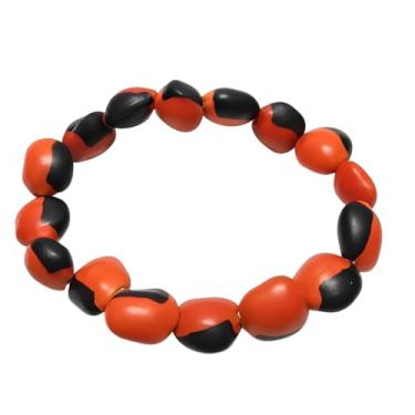 Imagem de Pulseira Semente De Olho De Cabra Natural Elastico Miçanga Wayruru Unissex