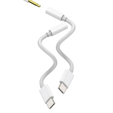 Imagem de Cabo auxiliar adaptador de fone de ouvido USB C para conector de 3,5 mm (pacote com 2) para iPhone15 16 Pro DAC tipo C divisor de carregador de áudio para Apple para iPad compatível com adaptador de