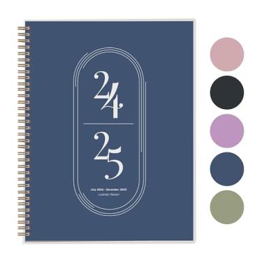 Imagem de Rileys 2023-2024 Planejador semanal acadêmico de 18 meses – Planejador de agenda semanal e mensal acadêmica, capa flexível, páginas de anotações, encadernação de fio duplo (21 x 28 cm, azul meia-noite)
