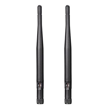 Imagem de Antena WiFi de banda dupla 2,4 GHz 5 GHz 5,8 GHz 3dBi RP-SMA macho de substituição (pacote com 2) para roteador WiFi, placa de rede sem fio, adaptador USB, câmera IP de segurança, monitor de