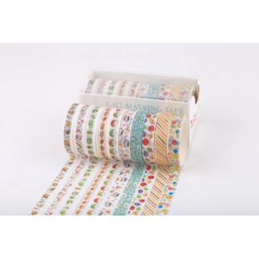 Imagem de Conjunto de adesivos Washi com 10 rolos de 2 metros, adesivos decorativos para artes faça-você-mesmo artesanato material de diário scrapbook cartão embrulho