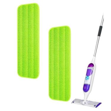 Imagem de Generic Pacote com 2 almofadas reutilizáveis de microfibra, lavável na máquina, branco, ideal para limpeza de piso, teto, parede, janela