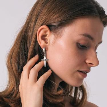 Imagem de Brincos masculinos de estrela de aço inoxidável, One Size, Aço inoxidável, Sem pedra preciosa