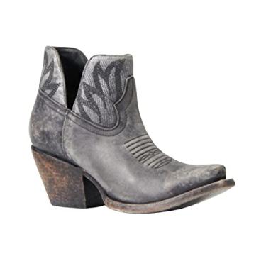 Imagem de ARIAT Bota unissex infantil avelã western, Naturalmente desgastado preto/prata metálico, 6.5 Big Kid