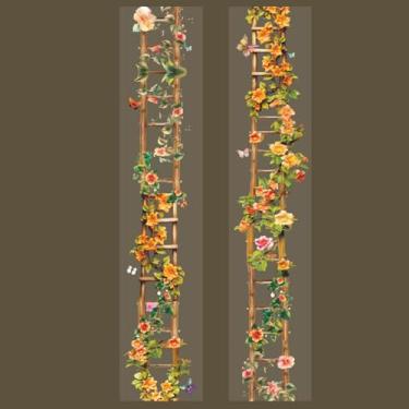 Imagem de Fitas de PET para jardim de escada floral, adesivos decorativos de videira de glicínias para scrapbooking, diário, material de diário