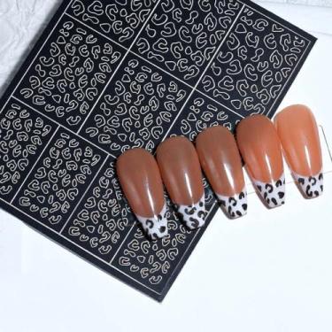 Imagem de Adesivos de unhas em spray acessórios de manicure autoadesivo padrão de grade oca pintado à mão adesivo de unha (H-363)