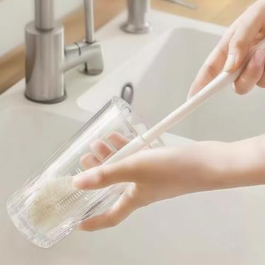 Imagem de Escova de limpeza de cabo longo multifuncional para uso doméstico, adequada para copos, pincéis, garrafas, artigos de vidro