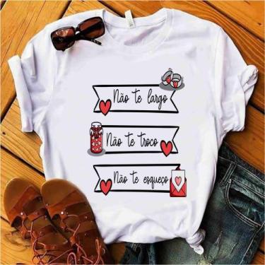 Imagem de Blusa T-shirt Camiseta Feminina Estampada -Frases Casal- Várias Estamp