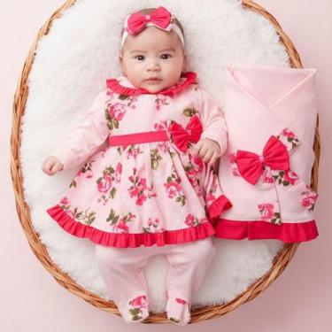 Imagem de Saída de Maternidade Menina Conjunto Roupa Para Bebê Lindinha Floral 0