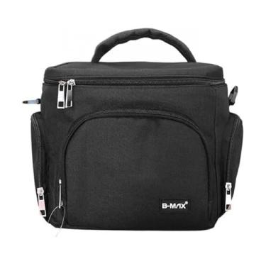 Imagem de Bolsa Térmica Marmita, 7 Litros, Couro Sintético, Impermeável, com Alça de Ombro, para Trabalho, Academia, Escola e Viagem (PRETO)