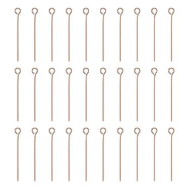 Imagem de HARFINGTON 100 pinos de cabeça de olho aberto 3 cm 30 mm mini pinos de olho de metal contas pequenas agulhas a granel para brinco, pingente, colar, pulseira, berloque, joias, descobertas, artesanato