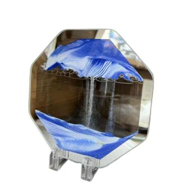 Imagem de Ampulheta Duna 3d Vidro Moving Sandscape Areia Movediça Diamante, Quadro Pintura Criativa.(AZUL)