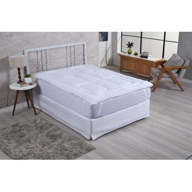 Imagem de Pillow Top Casa Viva – Micropercal 200 Fios, Manta 600 g/m², Super Macio e Resistente – Tamanhos Casal, Queen e King (Queen, Branco)