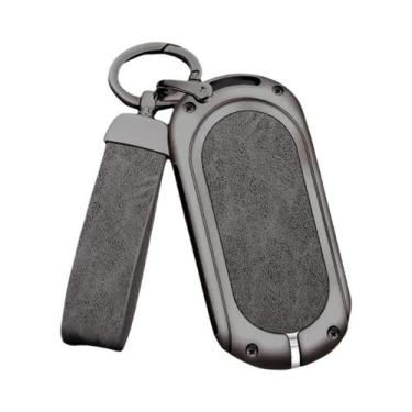 Imagem de Capa De Chave De Couro Mercedes Com Shell Metálico Para Chave Do Class
