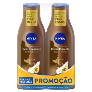Imagem de Pack Loção Corporal Desodorante Hidratante Nivea Beleza Radiante Cuidado Intenso 5 Óleos + Vitaminas 400ml