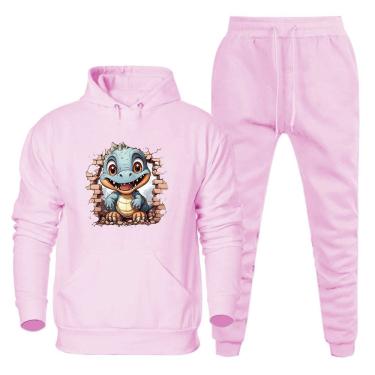 Imagem de Conjunto de Moletom Jaqueta de Frio e Calça Jogger Otimo Caimento Quentinha Estampada Moderna