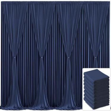 Imagem de Cortina de fundo Suppromo azul marinho de poliéster 40 pés x 10 pés
