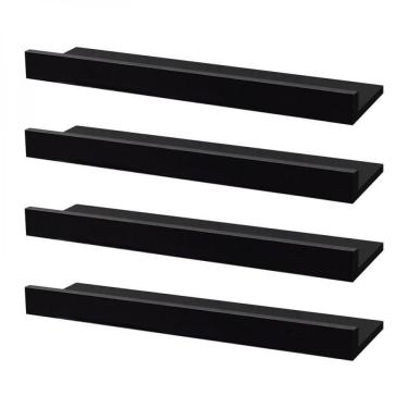 Imagem de Kit 4 Prateleiras Porta Quadros 50 x 10cm Preta