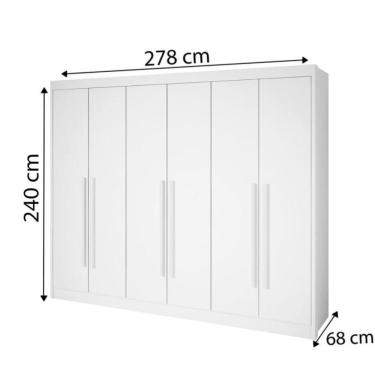 Imagem de Guarda Roupa Casal 6 Portas Ripado 7 Gavetas Sem Pés Athos - D' Doro Castanho/off White/ripado