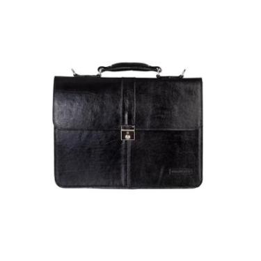 Imagem de Maleta masculina de couro Mauricio - Preta-Masculino