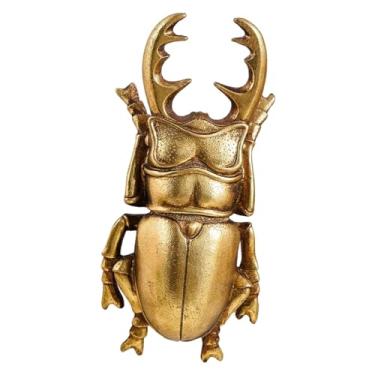 Imagem de Ｂｅｓｇａ Estatueta de Besouro em Resina Dourada, Besouro-veado Decorativo, Arte de Parede Moderna em Resina, Decoração Vintage para Mesa.